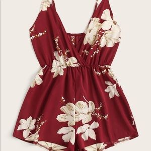 Front Floral Print Cami Romper